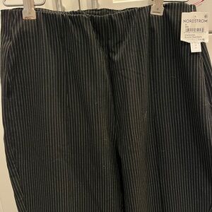 Women’s Nordstrom Open Edit Black Pinstripe Trousers
